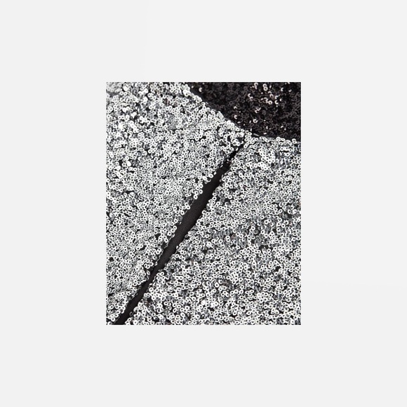 EXPRESS Color Block Sequin Strong Shoulder Mini Dress - Picture 8 of 12